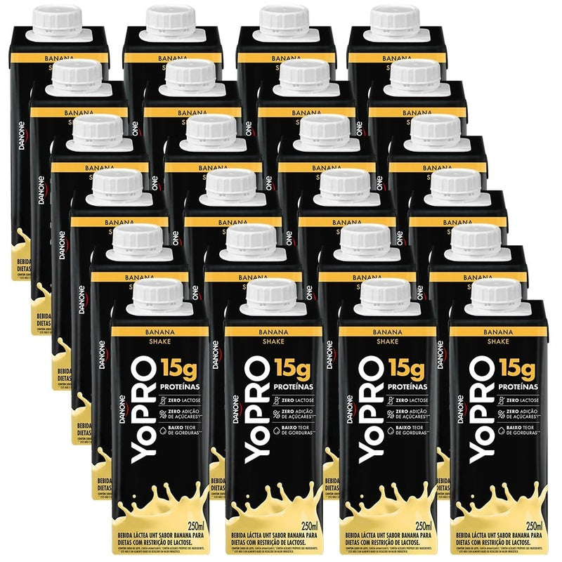 YoPRO Bebida Láctea UHT Banana 15g de proteínas 250ml Pack 12/24 Unidades