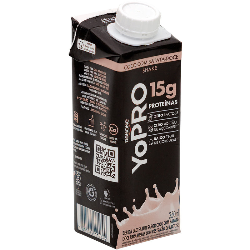 YoPRO Bebida Láctea UHT Coco+Batata Doce15g De Proteínas 250ml Pack 6 Unidades