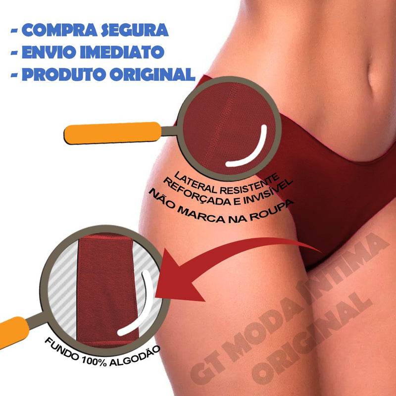 Kit 10 Calcinhas Tanga Conforto Sem Costura Corte A Laser