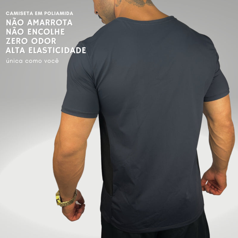 Camiseta Masculina Malha Fria Não Amarrota Poliamida Academia