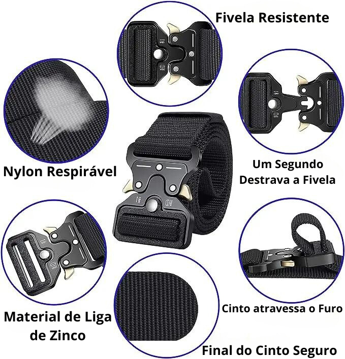 Cinto Tático Militar Masculino Nylon