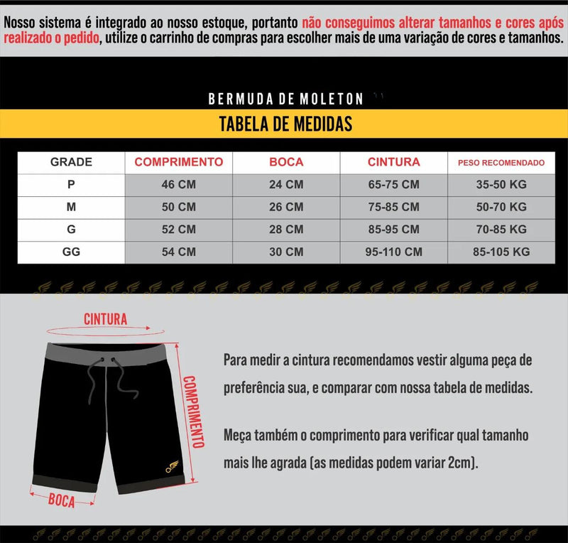 Kit Com 3 Bermudas Moleton Masculino